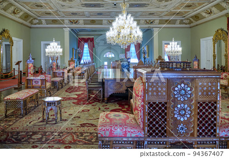 Dolmabahce sarayi Ottoman sultans palace in Istanbul Turkey Dolmabahce sarayi Ottoman sultans palace in Istanbul Turkey 94367407