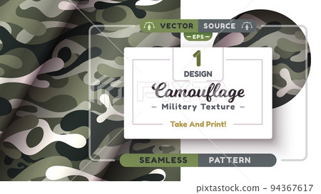 Camouflage seamless pattern, military texture, war fabric Camouflage seamless pattern, military texture, war fabric 94367617