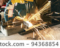 Circular saw that sparks when cutting metal 94368854