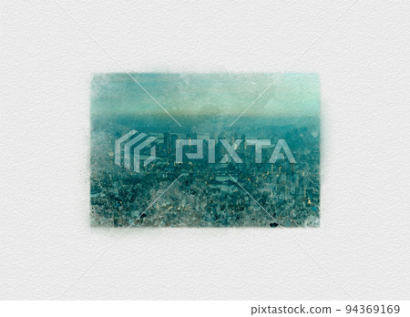 Aerial photography of Tokyo, aerial photography of the Sumida River, scenery of Tokyo from the helicopter, view from the observatory Aerial photography of Tokyo, aerial photography of the Sumida River, scenery of Tokyo from the helicopter, view from the observatory 94369169