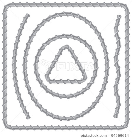 Rebars, Reinforcement Steel Frame Isolated on White Background. Construction Metal Armature 94369614