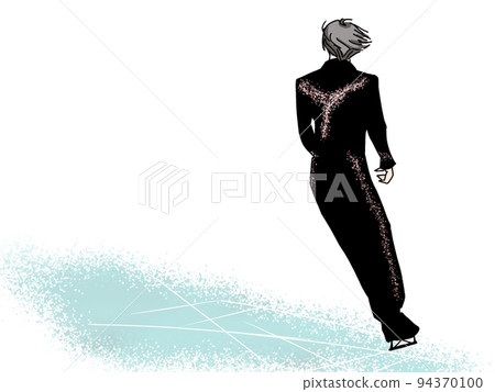 花樣滑冰男孩後視圖 94370100