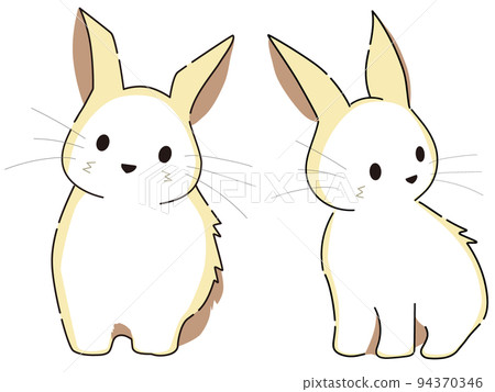 A fluffy cute rabbit with big ears and round eyes and a cute expression A fluffy cute rabbit with big ears and round eyes and a cute expression 94370346