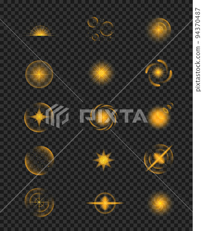 shining stars with glow effect and sparks vector illustration 94370487