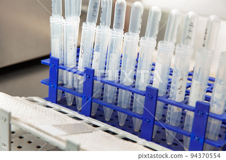 Patient samples ready to prepare slides for karyotype and fluorescence in situ hybridization at the laboratory 94370554