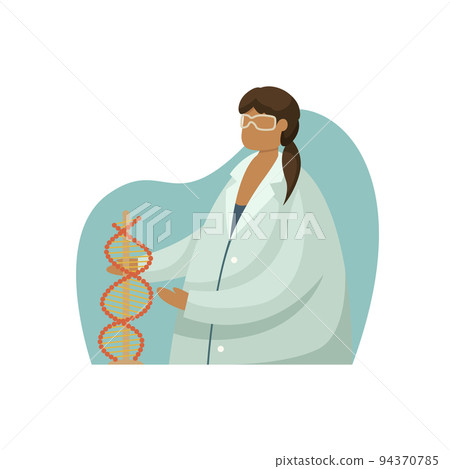 Vector illustration of a geneticist scientist. Profession. Flat style 94370785