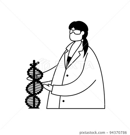 Vector illustration of a geneticist scientist. Profession. Vector illustration of a geneticist scientist. Profession. 94370786