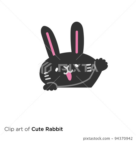 Rabbit character illustration series "Rabbit greeting through the wall" 94370942