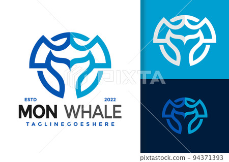 M Letter Whale Tail Logo Design, brand identity logos vector, modern logo, Logo Designs Vector Illustration Template 94371393