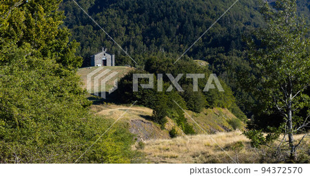 Mountain road landscape Toscano Emiliano Park in Parma province, Italy 94372570