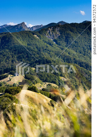 Mountain road landscape Toscano Emiliano Park in Parma province, Italy 94372572