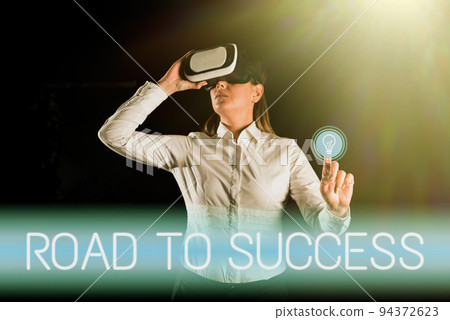 Sign displaying Road To Successstudying really hard Improve yourself to reach dreams wishes. Business showcase studying really hard Improve yourself to reach dreams wishes 94372623