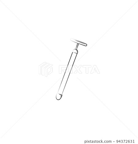 Lymphatic drainage lifting t-bar massager. Vibrating pulsating device, tightening gadget for beauty youth and health. Sketch vector illustration 94372631