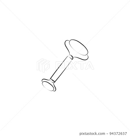 Jade quartz face roller. Massage tool for sculpting the skin, boosting lymphatic drainage. Natural stone massager cooling device against facial swelling. Beauty skin care equipment gadget 94372637