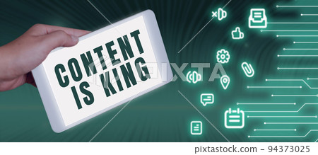 Sign displaying Content Is KingContent is the heart of today's marketing strategies. Business approach Content is the heart of todays marketing strategies Sign displaying Content Is KingContent is the heart of today's marketing strategies. Business approach Content is the heart of todays marketing strategies 94373025