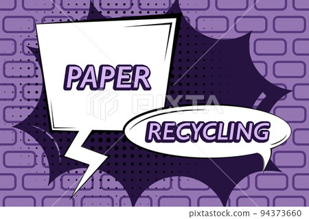 Conceptual display Paper RecyclingUsing the waste papers in a new way by recycling them. Concept meaning Using the waste papers in a new way by recycling them Conceptual display Paper RecyclingUsing the waste papers in a new way by recycling them. Concept meaning Using the waste papers in a new way by recycling them 94373660