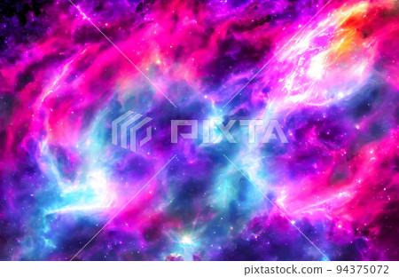 Glowing huge nebula with young stars. Space background Glowing huge nebula with young stars. Space background 94375072