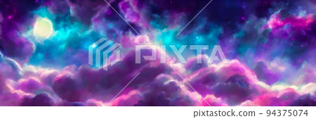 Space background with stardust and shining stars. Fantasy colorful cosmos. Alien planets. Banner size Space background with stardust and shining stars. Fantasy colorful cosmos. Alien planets. Banner size 94375074
