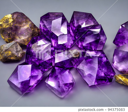 Purple background with natural crystals. 3D. Abstract Purple background with natural crystals. 3D. Abstract 94375083
