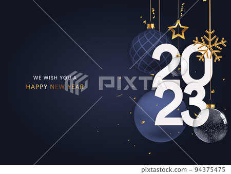Greeting Card 2023 Happy New Year. Vector Illustration Greeting Card 2023 Happy New Year. Vector Illustration 94375475