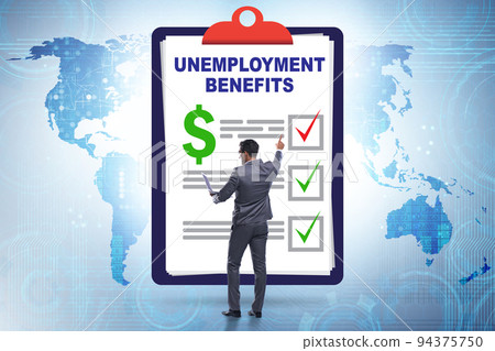 Concept with unemployment benefit form application 94375750