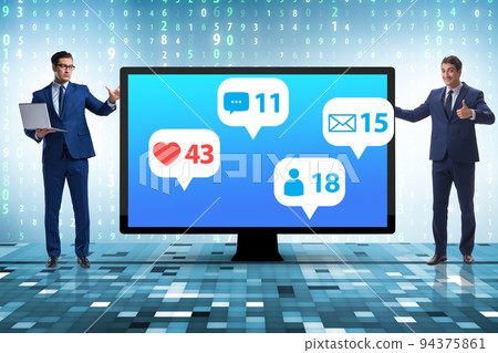 Businessman in the communication concept Businessman in the communication concept 94375861