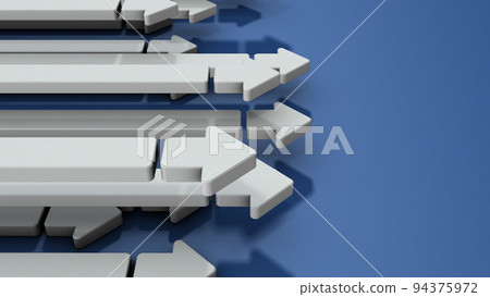 許多白色箭頭向東。它代表著侵略。代表前進和反擊的抽象概念。 94375972