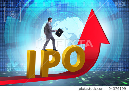 Businessman in the initial public offering IPO concept Businessman in the initial public offering IPO concept 94376199