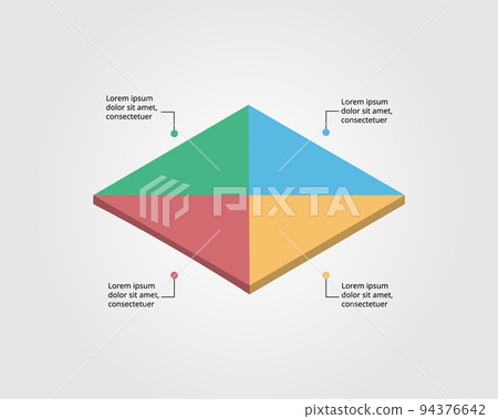 triangle chart template for infographic for presentation for 4 element 94376642