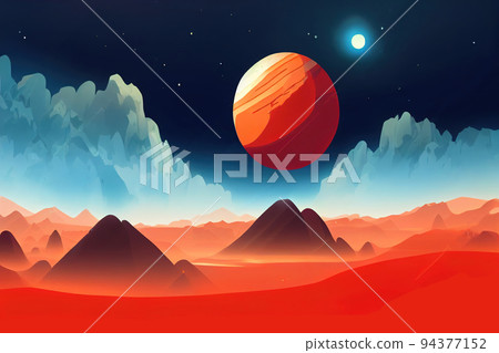 ars surface, alien planet landscape, Space game background with orange ground ars surface, alien planet landscape, Space game background with orange ground 94377152