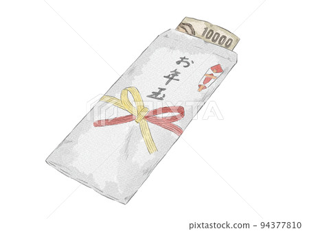 Illustration of an opened New Year's gift bag (watercolor style) Illustration of an opened New Year's gift bag (watercolor style) 94377810
