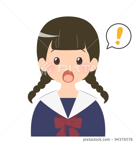 一名女學生驚訝的半身像 一名女學生驚訝的半身像 94378576