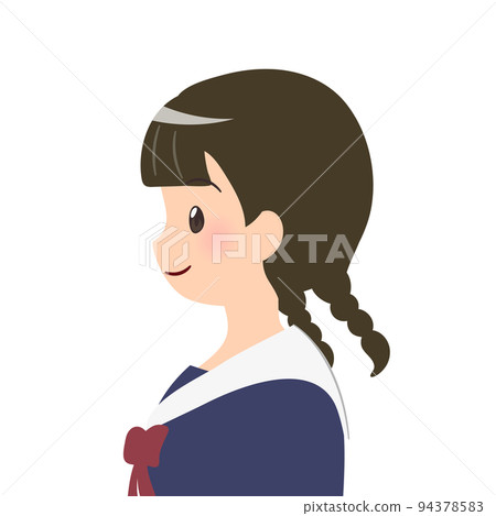 一名女學生的個人資料半身像插圖 一名女學生的個人資料半身像插圖 94378583