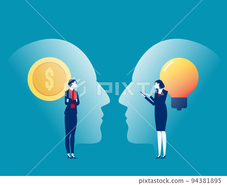 Change idea for money. Agreement business vector illustration 94381895