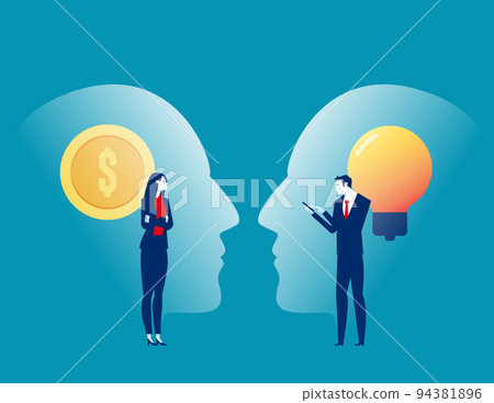 Change idea for money. Agreement business vector illustration Change idea for money. Agreement business vector illustration 94381896