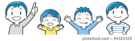 仰望微笑的家庭（同性夫婦和兩個孩子，簡單）2 94383329