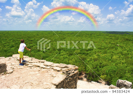 The ruins of the dream of the Mayan civilization, the superb view of the Coba ruins The ruins of the dream of the Mayan civilization, the superb view of the Coba ruins 94383424