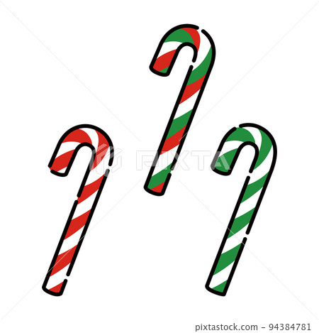 Simple and cute candy cane illustration 94384781