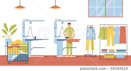 Flat Laundry Illustration Flat Laundry Illustration 94384828