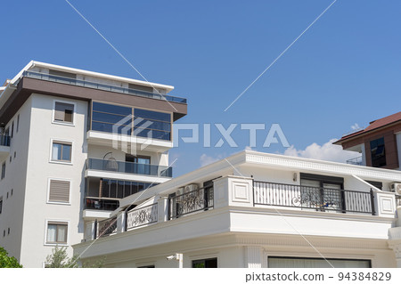 Residential area with apartment buildings. Residential area with apartment buildings. 94384829
