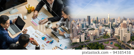 Business people group meeting shot from top widen view 94385438