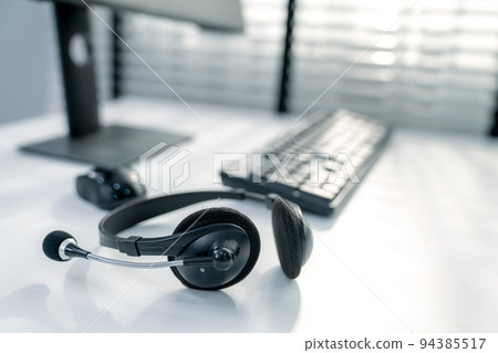 Essential equipment concept for competent online operators. Essential equipment concept for competent online operators. 94385517