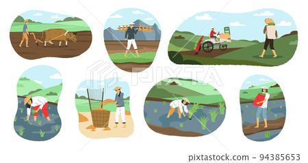 Asian Farmers Compositions Set 94385653