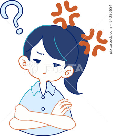 一個人問一個憤怒的問題的插圖 一個人問一個憤怒的問題的插圖 94386654