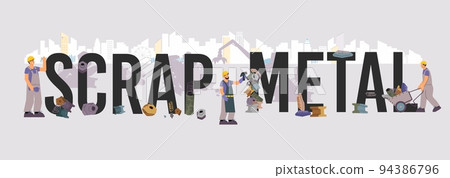 Scrap Metal Text Composition 94386796