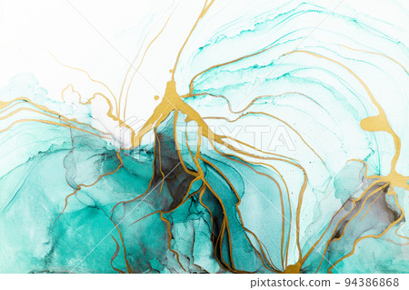 Marble ink abstract art from meticulous original painting abstract background 94386868