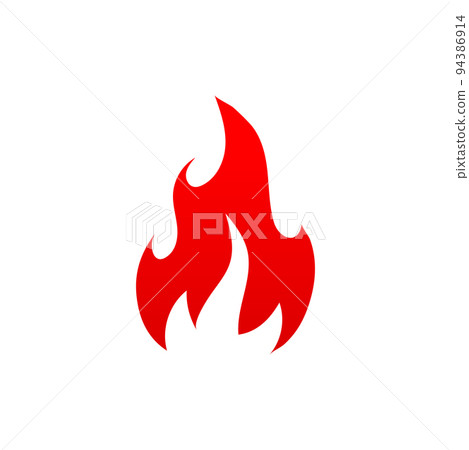Hot ignite symbol, orange blazing fire flame isolated flat icon. Vector dangerous burning bonfire or campfire. Bright ignition, flammable warning sign. Flaming fire blaze, firewood red light Hot ignite symbol, orange blazing fire flame isolated flat icon. Vector dangerous burning bonfire or campfire. Bright ignition, flammable warning sign. Flaming fire blaze, firewood red light 94386914