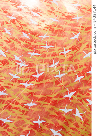 Background material, hand-dyed Yuzen Japanese paper, cherry blossom raft pattern Background material, hand-dyed Yuzen Japanese paper, cherry blossom raft pattern 94387144