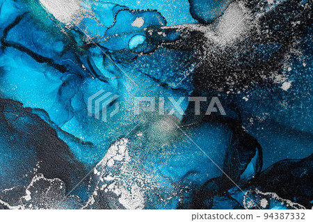 Marble ink abstract art from exquisite original painting for abstract background 94387332