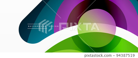 Abstract background with color geometric shapes. Beautiful minimal backdrop with round shapes circles and lines. Geometrical design. Vector illustration Abstract background with color geometric shapes. Beautiful minimal backdrop with round shapes circles and lines. Geometrical design. Vector illustration 94387519